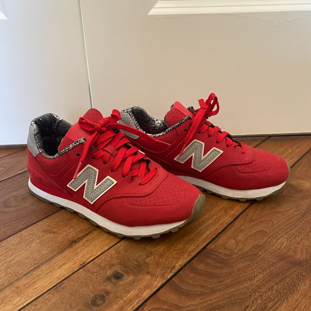 New Balance 574 red sneakers size 7